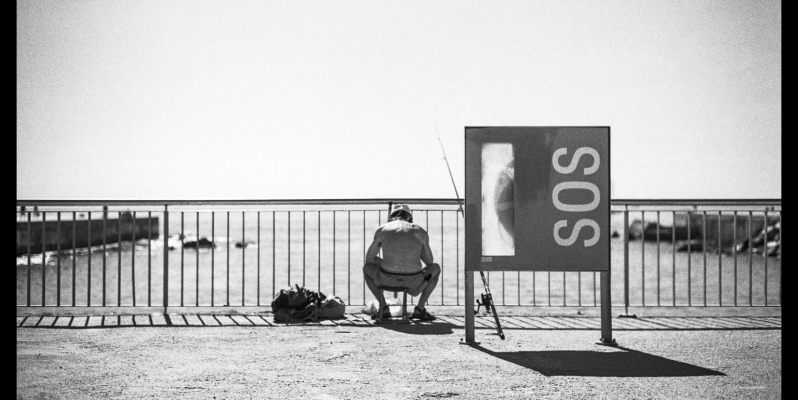 Barcelona SOS - Black and White Film Photograph
