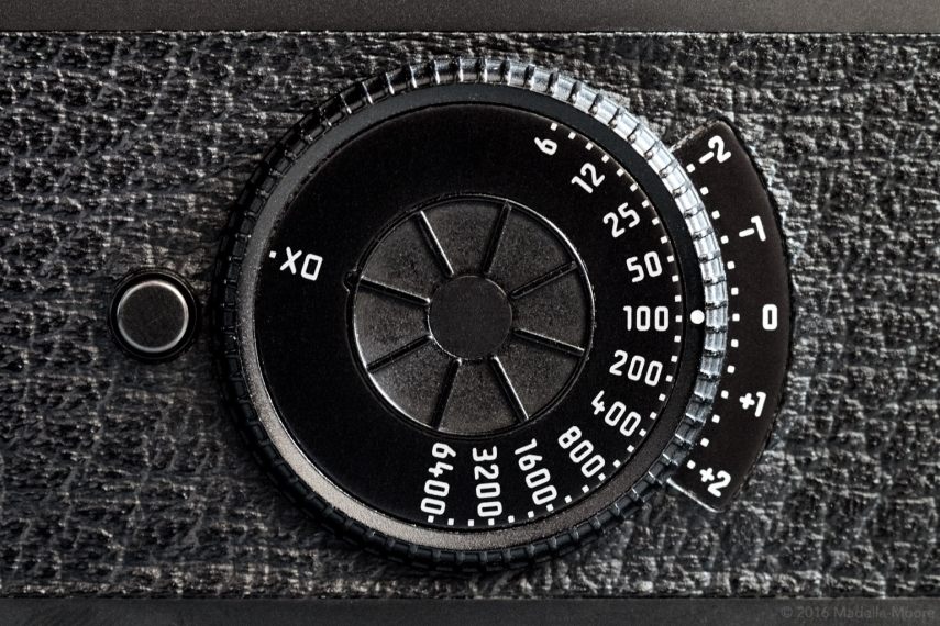 The ISO speed and exposure compensation dial.